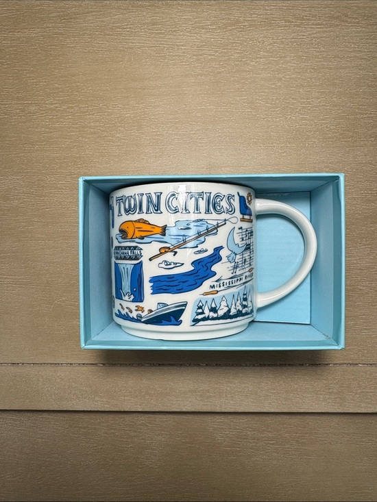 Starbucks Other - Starbucks Twin Cities Illustrated White Blue and Orange City Mug